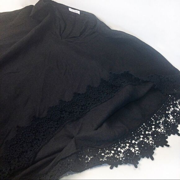 Black Linen Batwing Poncho Top Made in Italy Sz S/M - Picture 5 of 8